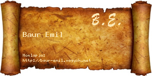 Baur Emil névjegykártya