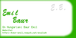 emil baur business card